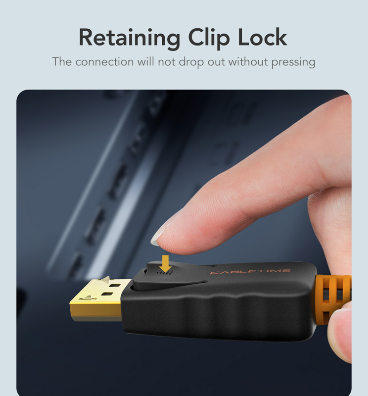CABLETIME καλώδιο DisplayPort σε HDMI CT-AV585-02G, 1080p/60Hz, 1.8m, μαύρο - Image 3