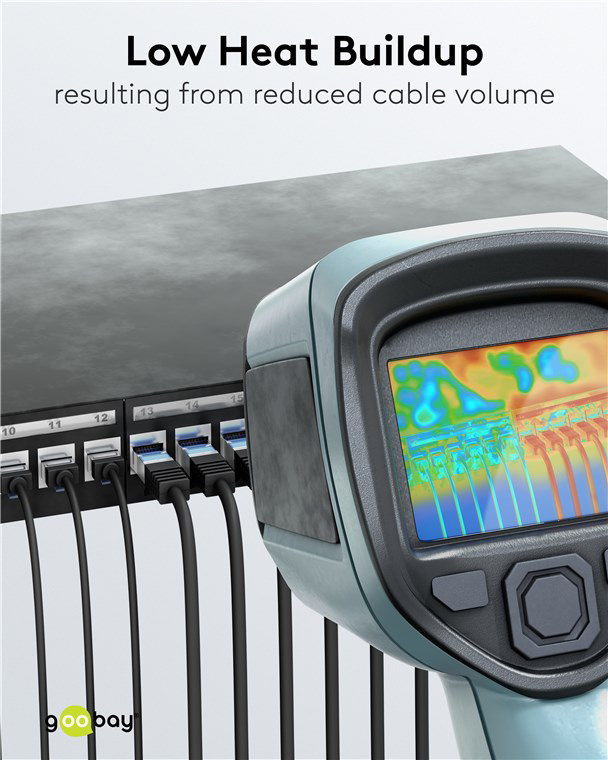 GOOBAY καλώδιο δικτύου 74354, CAT 8.1 U/FTP, ultra slim, copper, 40Gbps, 2m, μαύρο - Image 4