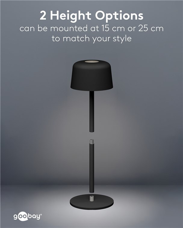 GOOBAY επιτραπέζιο φωτιστικό 77675, 3000K, dimmable, επαναφορτιζόμενο, μαύρο - Image 8