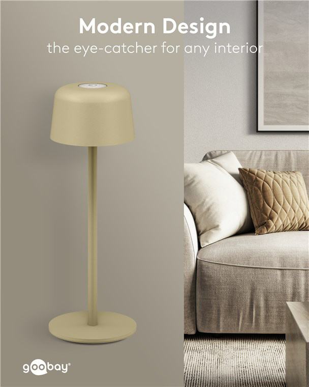 GOOBAY επιτραπέζιο φωτιστικό 77678, 3000K, dimmable, επαναφορτιζόμενο, μπεζ - Image 7