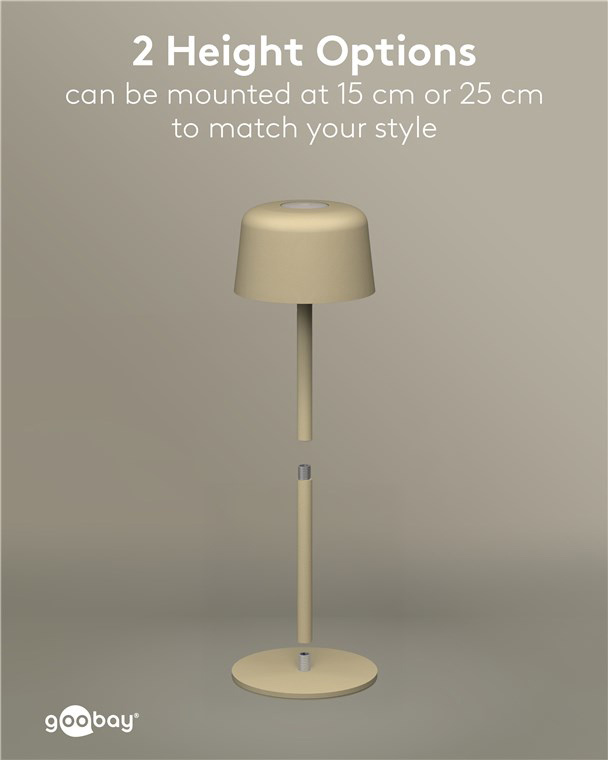 GOOBAY επιτραπέζιο φωτιστικό 77678, 3000K, dimmable, επαναφορτιζόμενο, μπεζ - Image 8