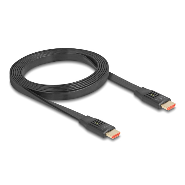 Alternative view of DELOCK καλώδιο HDMI 81002, flat, 8K/60Hz, 48 Gbps, eARC, HDR, 2m, μαύρο