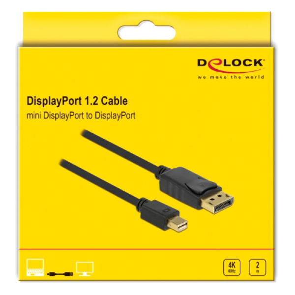 Alternative view of DELOCK καλώδιο mini DisplayPort σε DisplayPort 82438, 4K/60Hz, 2m, μαύρο