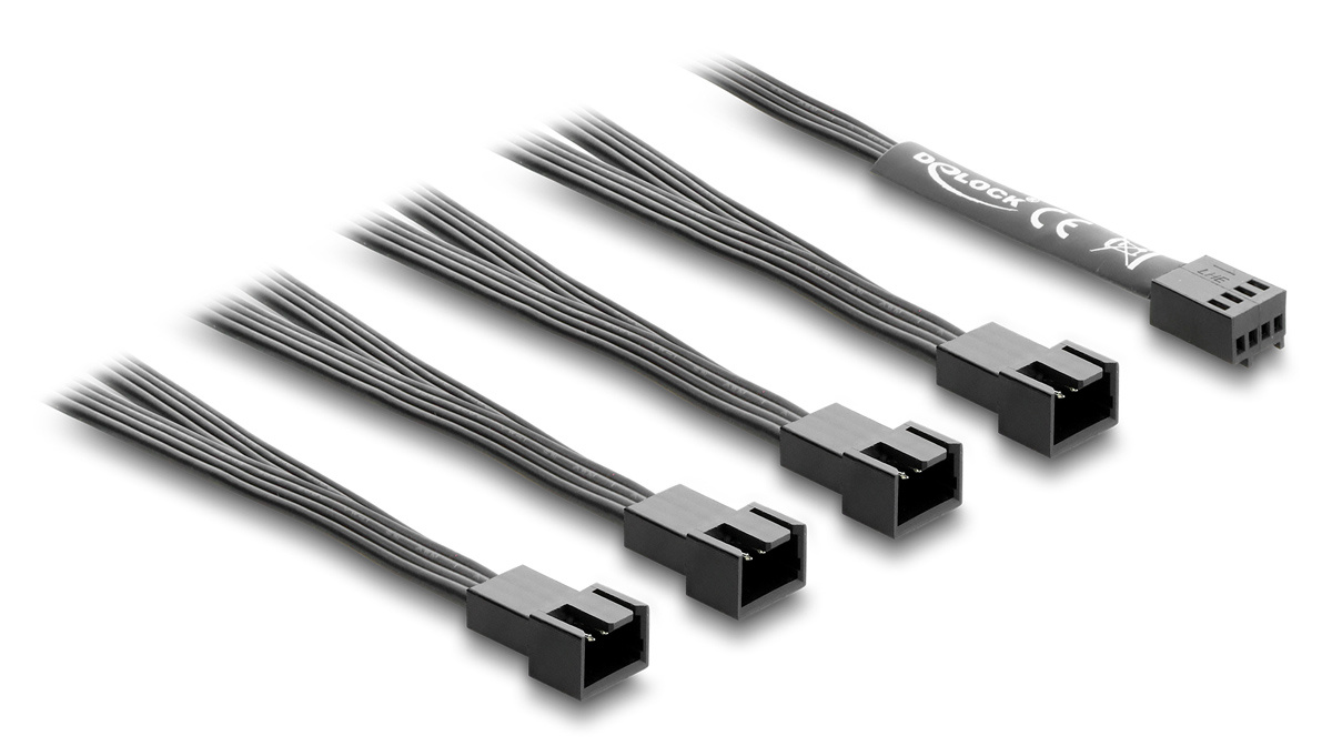 DELOCK καλώδιο 1x 4pin PWM σε 4x 4pin PWM 84540 για ανεμιστήρες, 40cm - Image 2