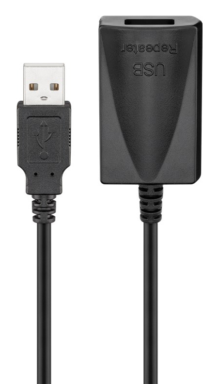 GOOBAY καλώδιο προέκτασης USB 95439, active, 480Mbps, 5m, μαύρο