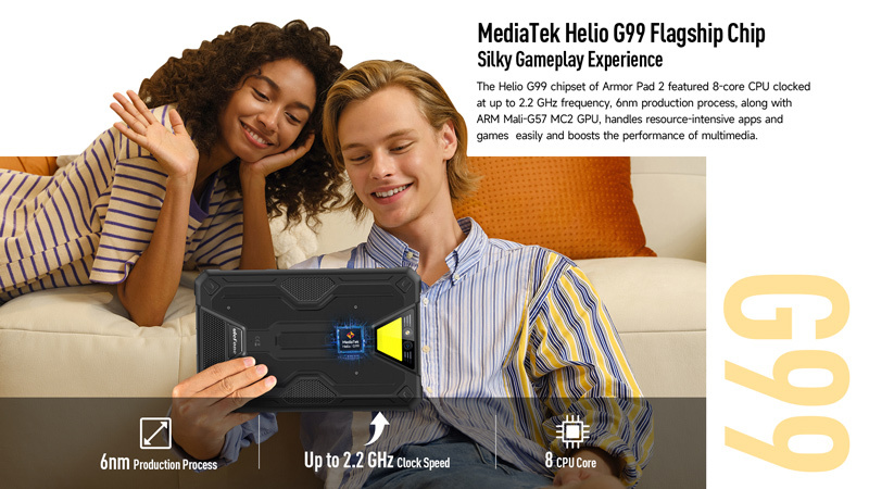 ULEFONE tablet Armor Pad 2, 11" 8/256GB, 18600mAh, IP68/IP69K, 4G, μαύρο - Image 3