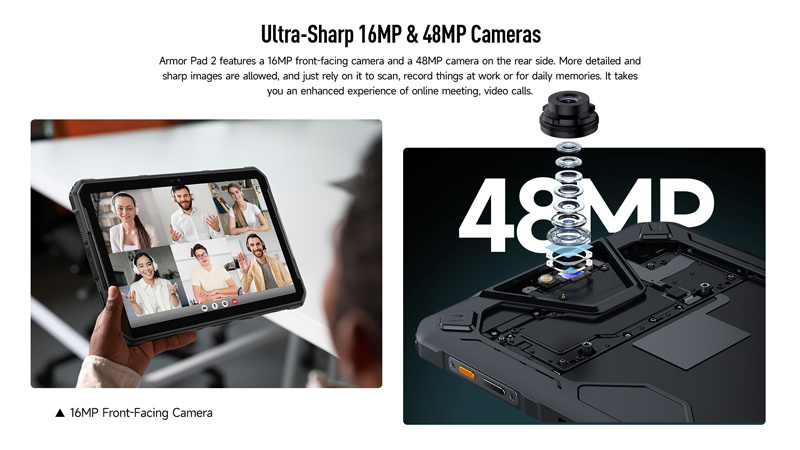 ULEFONE tablet Armor Pad 2, 11" 8/256GB, 18600mAh, IP68/IP69K, 4G, μαύρο - Image 4