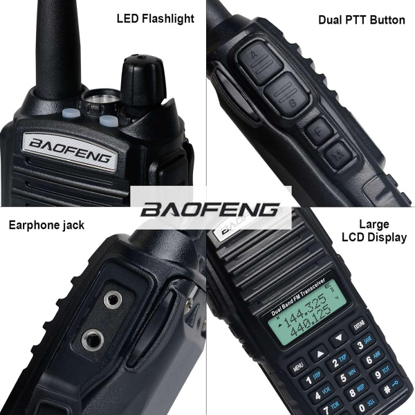 Alternative view of BAOFENG ασύρματος πομποδέκτης UV-82, VHF/UHF, 5W, μαύρος
