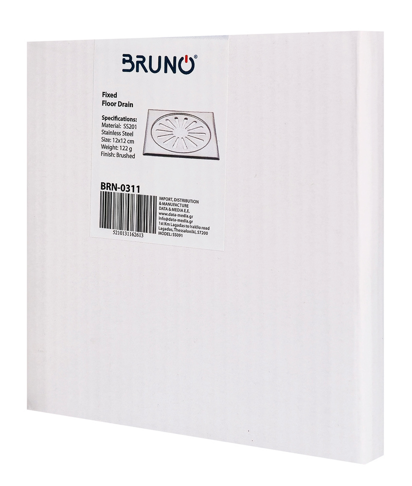 BRUNO σχάρα δαπέδου BRN-0311, fixed, ανοξείδωτο ατσάλι, 12x12cm, brushed - Image 2