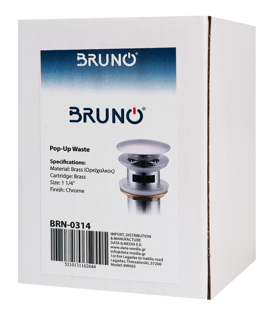 BRUNO βαλβίδα νιπτήρα Pop Up BRN-0314, 1-1/4", ορειχάλκινη, χρωμέ - Image 3