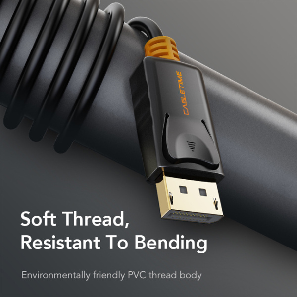 Alternative view of CABLETIME καλώδιο DisplayPort CT-AV585-01G, 4K/60Hz, 1m, μαύρο