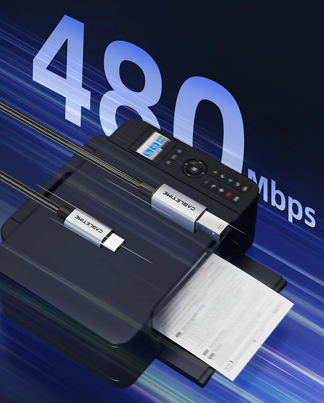 CABLETIME καλώδιο USB-C σε USB Type B CT-CMBM1, 480Mbps, 2m, μαύρο - Image 2