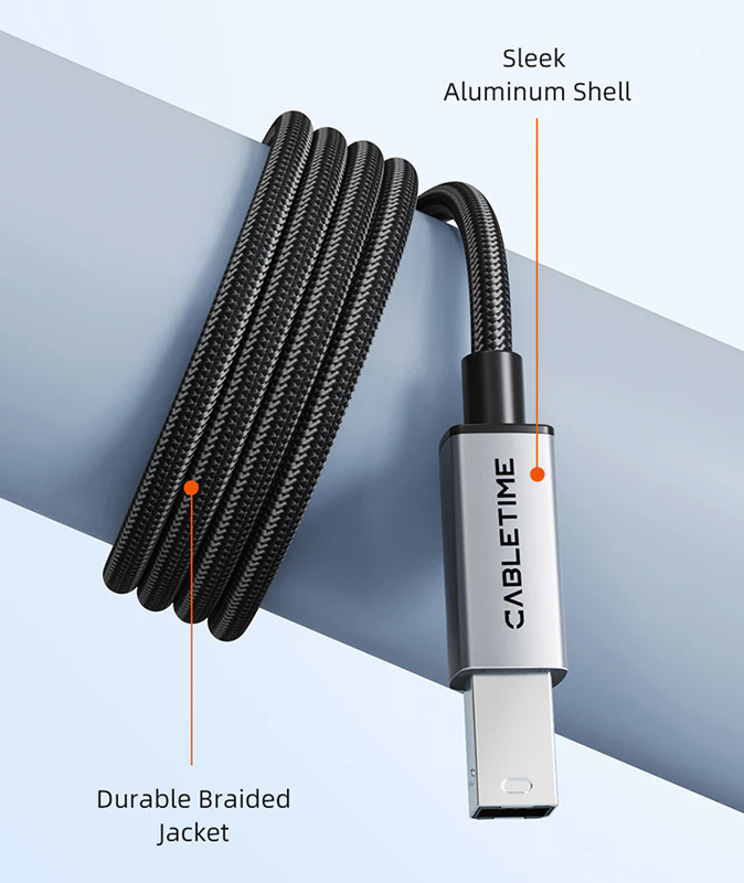 CABLETIME καλώδιο USB-C σε USB Type B CT-CMBM1, 480Mbps, 2m, μαύρο - Image 3
