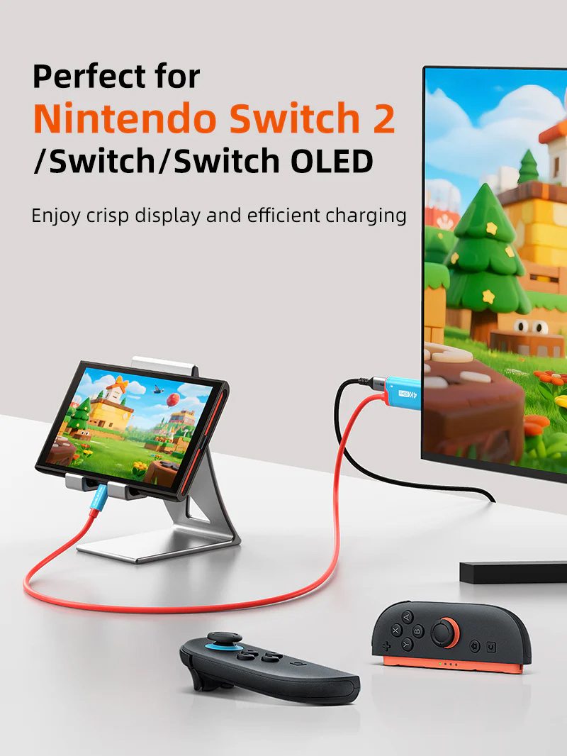 CABLETIME καλώδιο USB-C σε HDMI CT-CMHD4P, 4K/60Hz, PD100W, 2m, κόκκινο - Image 2