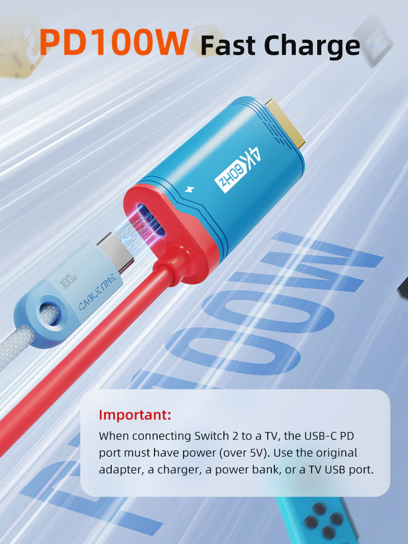 CABLETIME καλώδιο USB-C σε HDMI CT-CMHD4P, 4K/60Hz, PD100W, 2m, κόκκινο - Image 3