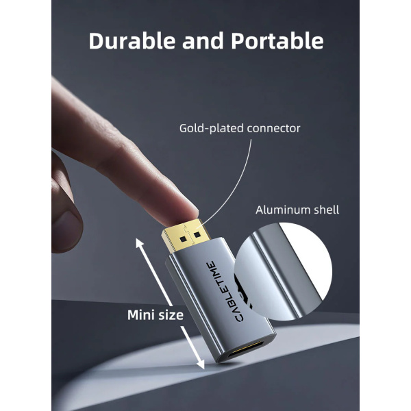 Alternative view of CABLETIME αντάπτορας DisplayPort σε HDMI CT-DMHF4K-AG6, 4K/60Hz, γκρι