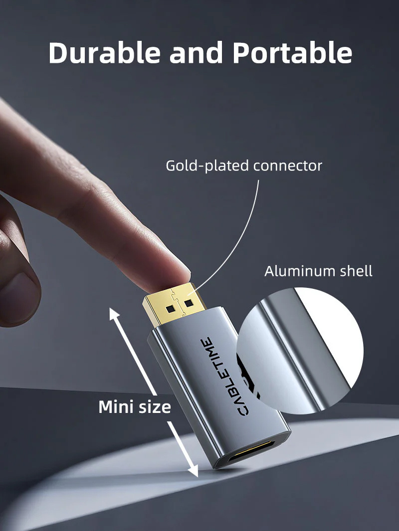 CABLETIME αντάπτορας DisplayPort σε HDMI CT-DMHF4K-AG6, 4K/60Hz, γκρι - Image 2