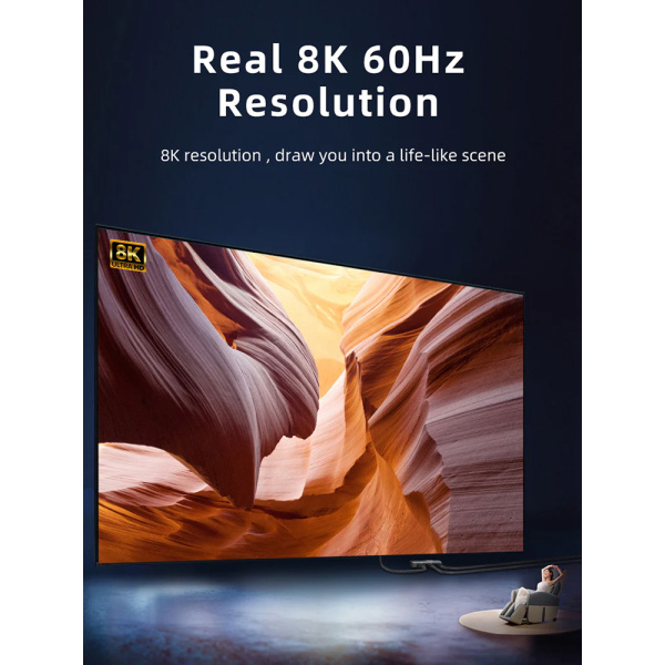 Alternative view of CABLETIME HDMI switch CT-HS8K2-AG, 2 σε 1, 8K/60Hz, 4K/120Hz, γκρι