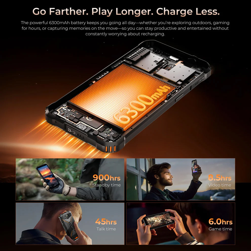 OUKITEL smartphone G3, 6", 4/128GB, 6300mAh, IP68/IP69K/MIL-STD 810H, μαύρο - Image 5