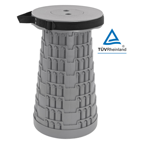 HOME USE πτυσσόμενο καρεκλάκι HUH-0231, αντοχή έως 250kg, 25.5x45cm, γκρι
