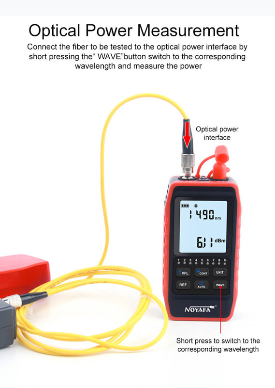 NOYAFA tester καλωδίων οπτικής ίνας NF-908L, 850-1625nm, -60~8dBm - Image 7