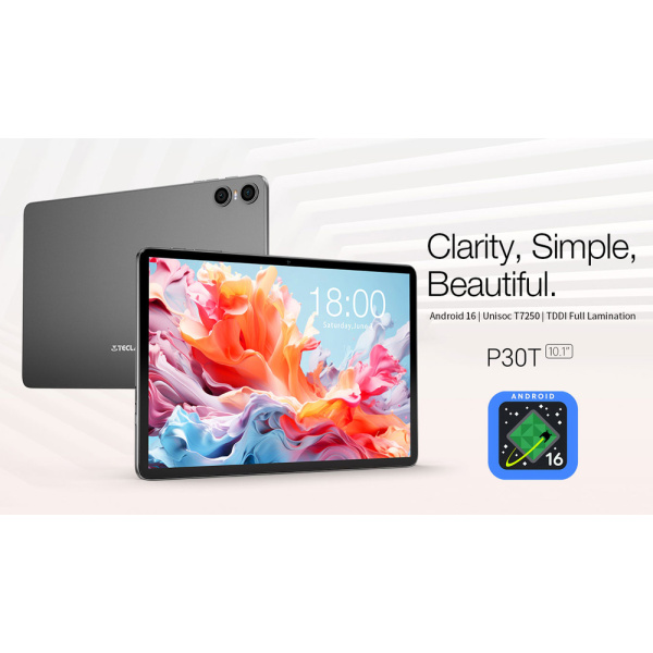 Alternative view of TECLAST tablet P30T με πληκτρολόγιο/στυλό αφής/θήκη, 10.1", 3/128GB, Android 16, 6000mAh, γκρι