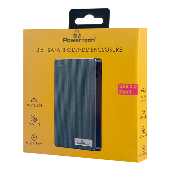Alternative view of POWERTECH θήκη για 2.5" SATA HDD/SSD PT-1231, 5Gbps, μαύρη