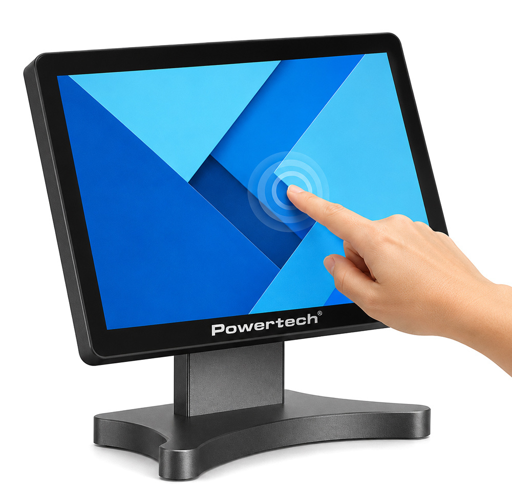 POWERTECH οθόνη αφής PT-1632, LCD, 15" 1024x768p, HDMI/VGA, μαύρη - Image 2