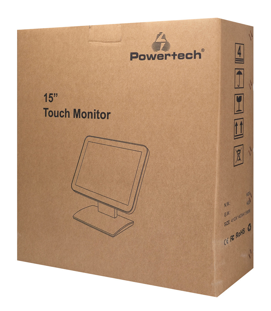 POWERTECH οθόνη αφής PT-1632, LCD, 15" 1024x768p, HDMI/VGA, μαύρη - Image 5