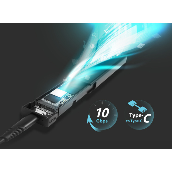 Alternative view of SILICON POWER θήκη για M.2 PCIe NVMe/SATA SSD PD60, tool free, 10Gbps, μαύρη
