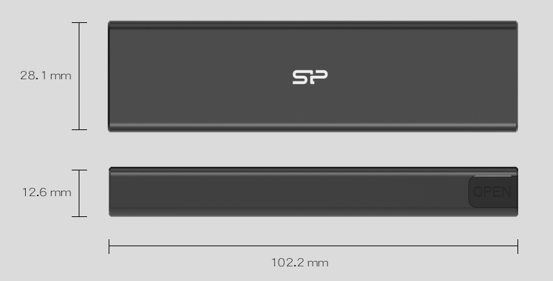 SILICON POWER θήκη για M.2 PCIe NVMe/SATA SSD PD60, tool free, 10Gbps, μαύρη - Image 5