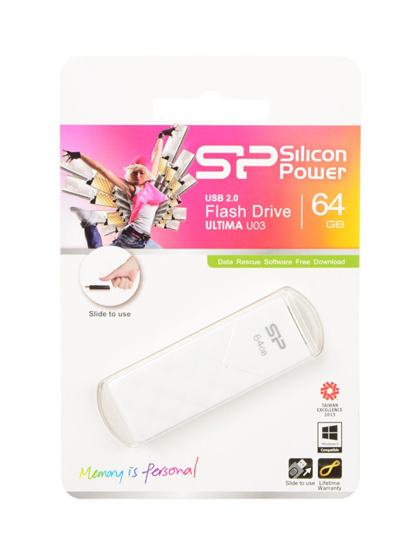SILICON POWER USB Flash Ultima U03, 64GB, USB 2.0, λευκό - Image 3