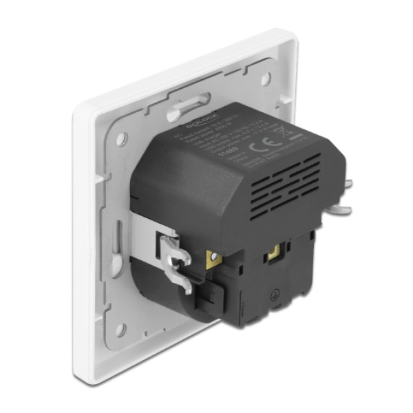Alternative view of DELOCK πρίζα τοίχου 11489 με θύρες φόρτισης USB & USB Type-C 3.4A, λευκή