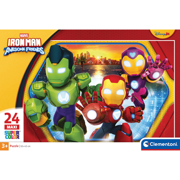 Clementoni Παζλ Super Color Maxi Iron-Man And His Awesome Friends 24 τμχ