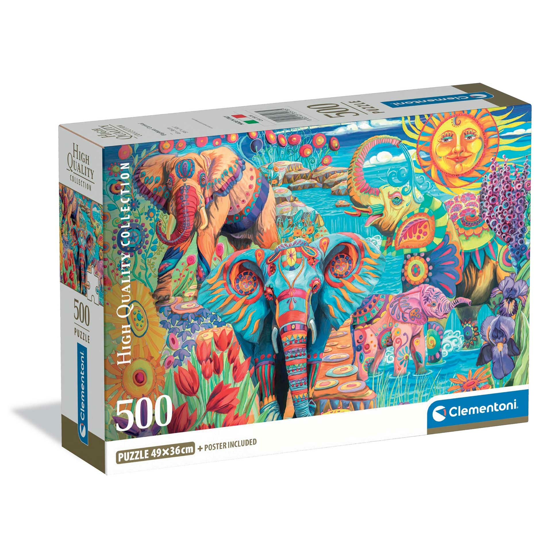 Clementoni Παζλ High Quality Collection Γιορτή Ελεφάντων 500 τμχ - Compact Box