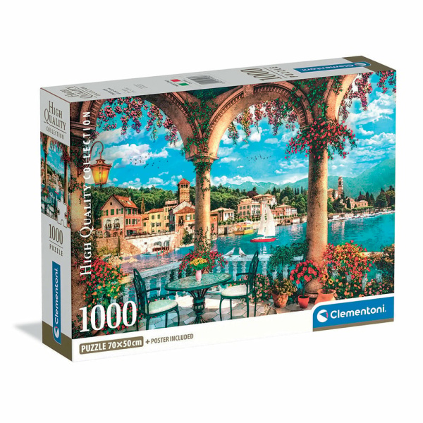 Clementoni Παζλ High Quality Collection Μπαλκόνι στη Λίμνη Κόμο 1000 τμχ - Compact Box