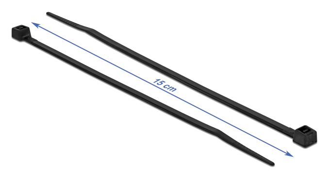 DELOCK Δεματικά καλωδίων 19187, 150x3.6mm, μαύρα, 100τμχ - Image 3