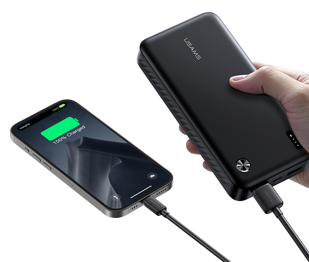 USAMS power bank CD254, 2x θύρες εξόδου, 20000mAh, 10W, μαύρο - Image 6