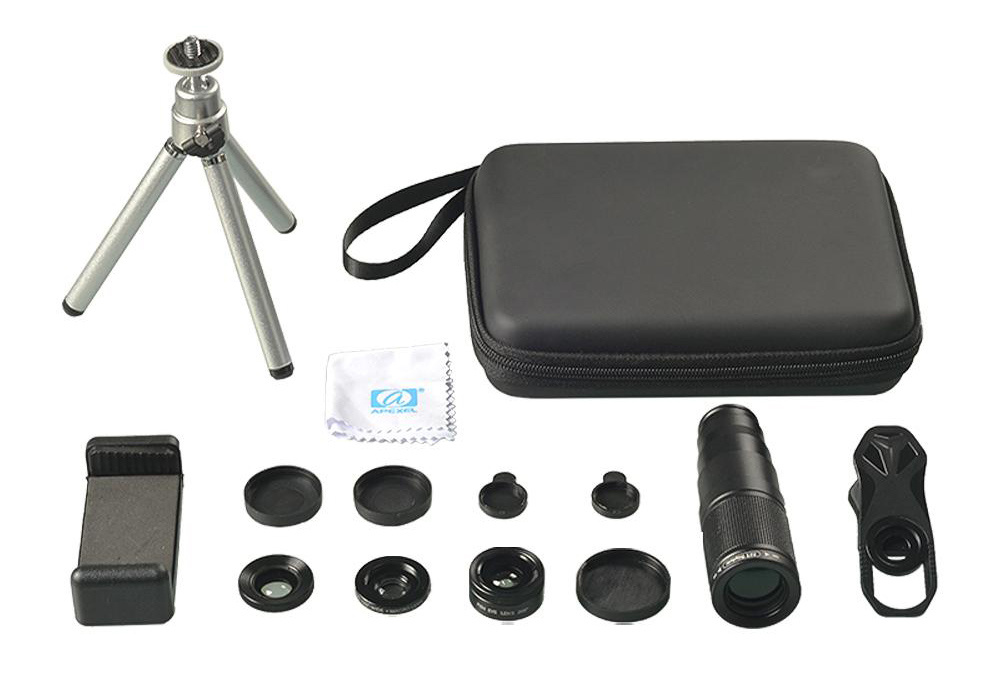 APEXEL σετ φακών για smartphone 22X105-4IN1 με τρίποδο, 4 σε 1, 22x zoom - Image 4