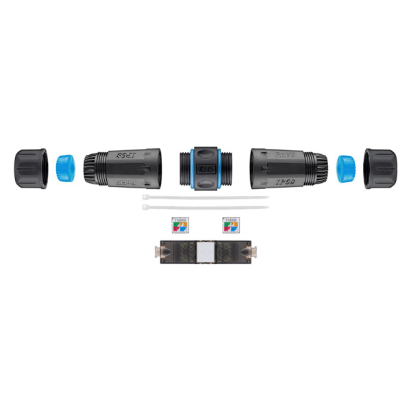 Alternative view of GOOBAY αδιάβροχος σύνδεσμος RJ45 Cat 6A 44416, IP68, μαύρο