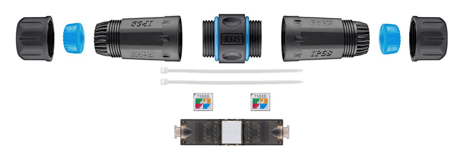 GOOBAY αδιάβροχος σύνδεσμος RJ45 Cat 6A 44416, IP68, μαύρο - Image 2