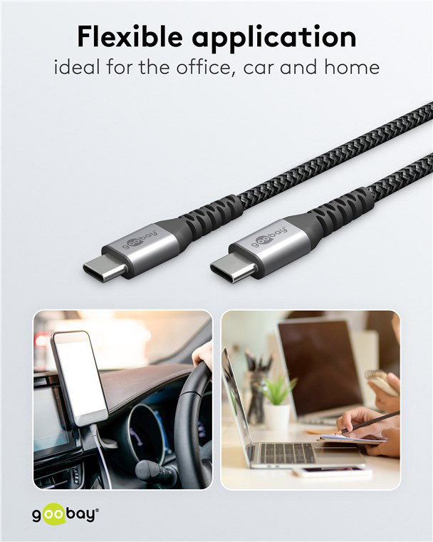 GOOBAY καλώδιο USB-C 49303, 60W, 480Mbps, 2m, μαύρο - Image 7
