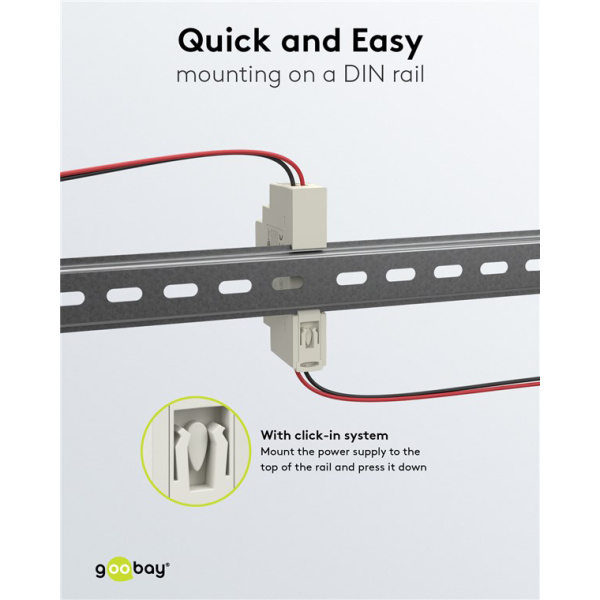 Alternative view of GOOBAY τροφοδοτικό 59574 για DIN rail, 5V/2.4A, 12W, IP20