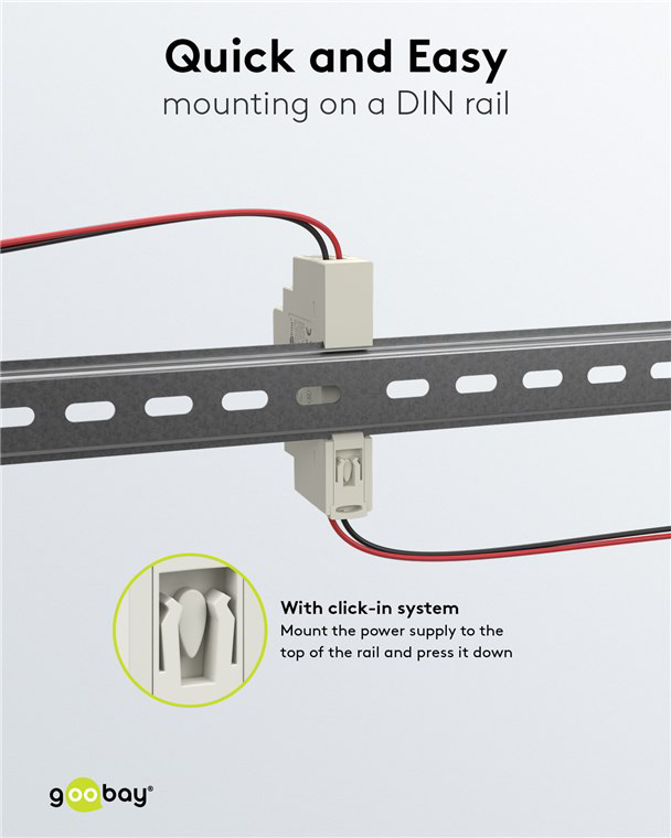 GOOBAY τροφοδοτικό 59574 για DIN rail, 5V/2.4A, 12W, IP20 - Image 2