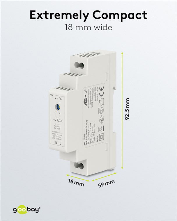 GOOBAY τροφοδοτικό 59574 για DIN rail, 5V/2.4A, 12W, IP20 - Image 6