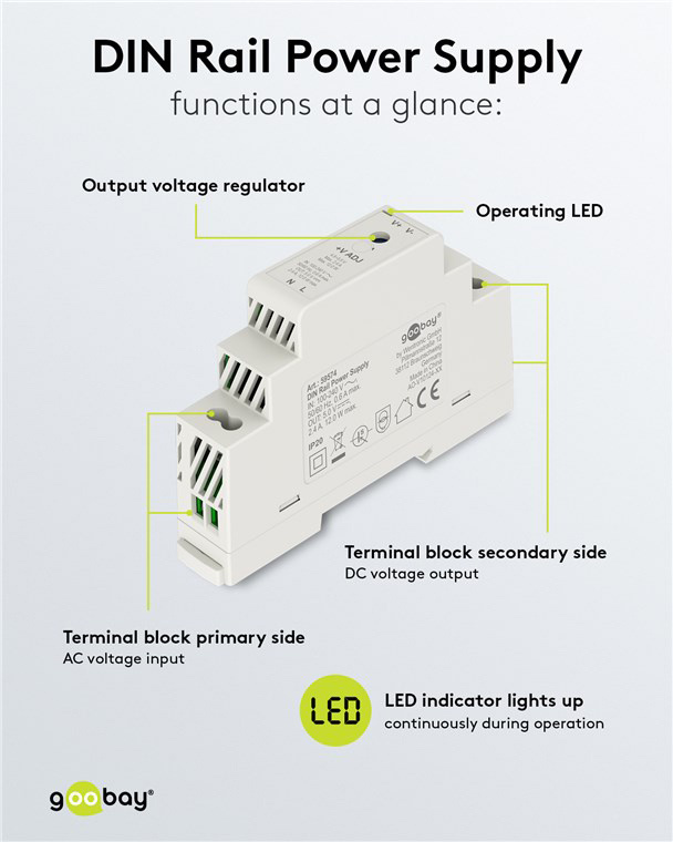GOOBAY τροφοδοτικό 59574 για DIN rail, 5V/2.4A, 12W, IP20 - Image 7