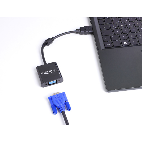 Alternative view of DELOCK αντάπτορας HDMI σε VGA 61077, 1080p, μαύρος