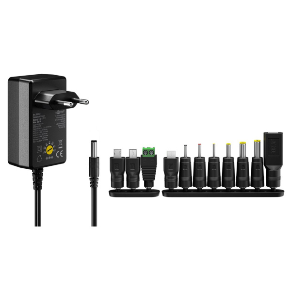 Alternative view of GOOBAY επιτοίχιος φορτιστής 65592, 3V-12V, 3.6W, 12 tips