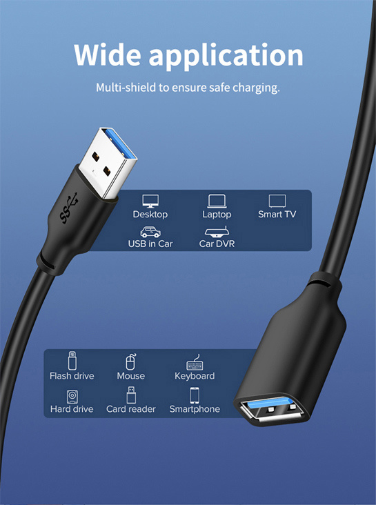 CABLETIME καλώδιο προέκτασης USB CT-C160-U3-AMAFN, 5Gbps, 2m, μαύρο - Image 4