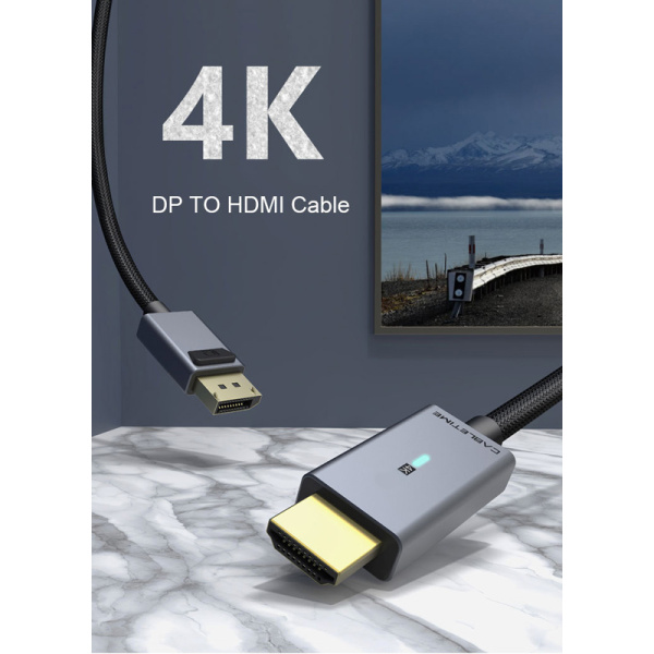 Alternative view of CABLETIME καλώδιο DisplayPort σε HDMI CT-AV585-P02G4K, 4K/30Hz, 1.8m, μαύρο